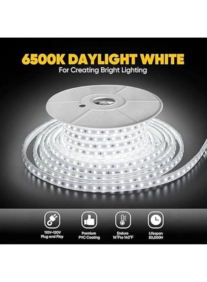 ESNCO أضواء شريط LED بطول 50 متر (220 فولت) للاستخدام الداخلي والخارجي مقاومة للماء IP68 أضواء شريط زخرفية - Image 4