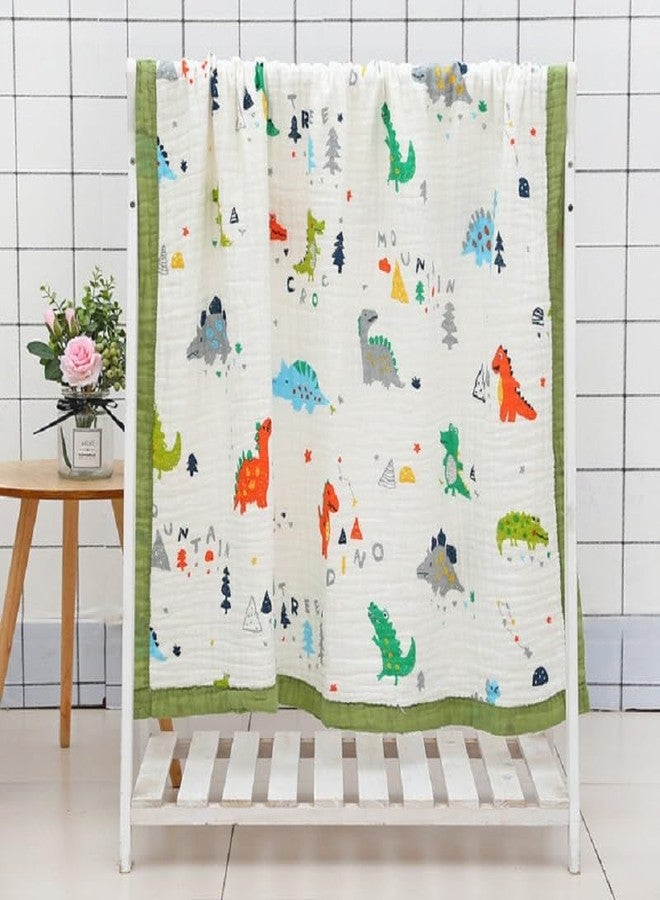 Fabrify Pure Organic Cotton 6 Layer Muslin Blanket for Baby | Ultra-Soft Swaddling Towel for Newborns and Toddlers |110 X110 Cm | 0-3 Years (Fix Design), Pack of 1, Multicolor (Dino) - Image 5