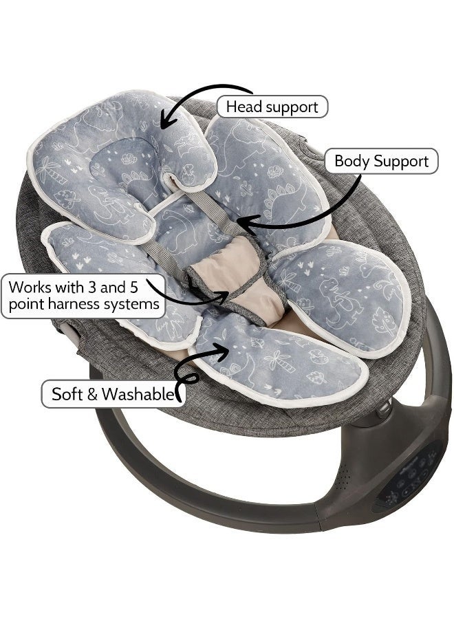 DILIMI Baby Car Seat Head and Body Support, 2-in-1 Infant Car Seat Insert, Soft Cushion for Car Seat, Stroller, Bouncers, Dinosaur - Image 4