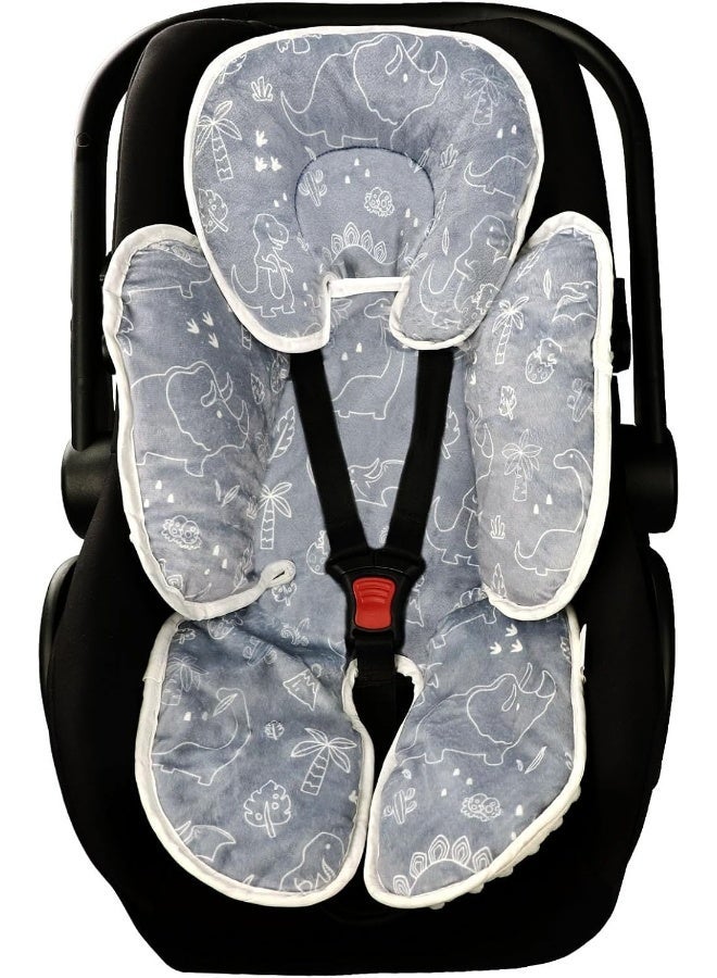 DILIMI Baby Car Seat Head and Body Support, 2-in-1 Infant Car Seat Insert, Soft Cushion for Car Seat, Stroller, Bouncers, Dinosaur - Image 1