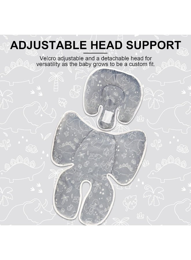 DILIMI Baby Car Seat Head and Body Support, 2-in-1 Infant Car Seat Insert, Soft Cushion for Car Seat, Stroller, Bouncers, Dinosaur - Image 3