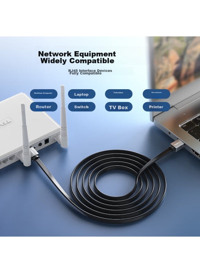 CHOSEAL Akihabara Cat7 10 Gigabit Ethernet Cable, High-speed Network Patch Cord, Cat7 Computer Network Patch Cable, Network Connection Cable, Black, 1 Meter, Dh530at1 - Image 5