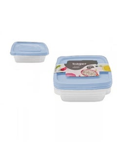 Food Storage Box Set Square 3 Pieces 990 ml Random Lid Color