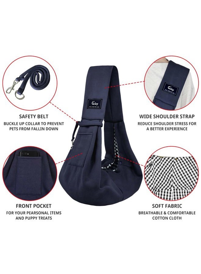 Cuby Reversible Pet Sling Carrier Hands-free Sling Pet Dog Cat Carrier Bag Soft Comfortable Puppy Kitty Rabbit Double-sided Pouch Shoulder Carry Tote Handbag - Image 2