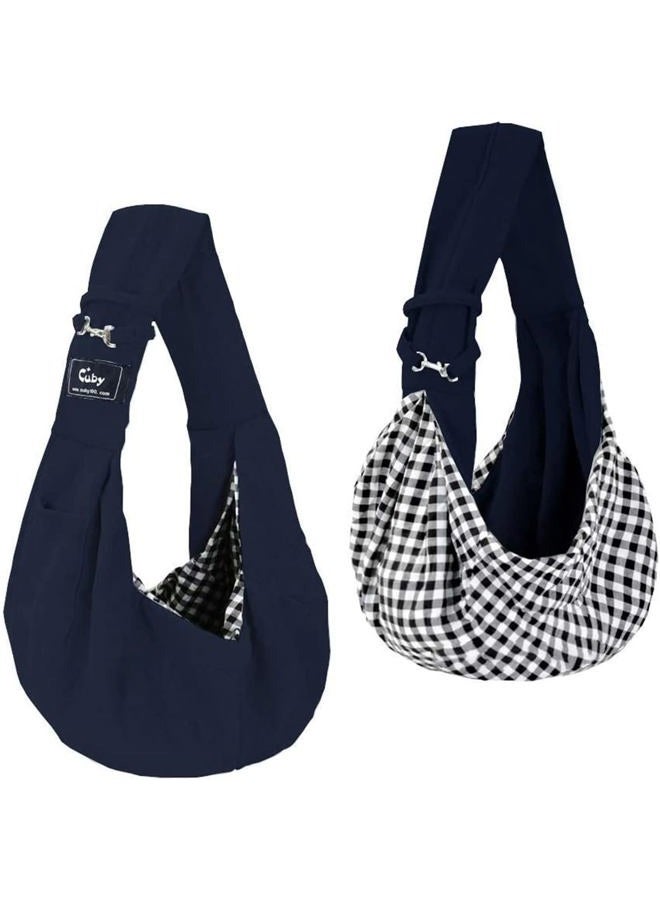Cuby Reversible Pet Sling Carrier Hands-free Sling Pet Dog Cat Carrier Bag Soft Comfortable Puppy Kitty Rabbit Double-sided Pouch Shoulder Carry Tote Handbag - Image 1