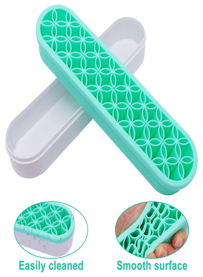 GDFYMI 1Pcs Makeup Brushes Holder Silicone Make Up Brush Holder Stand Makeup Vanity Brush Holders for Painting Pen Brushes Nail Clippers Drill Pens Ruler Sewing Craft Tools (Green) - Image 3