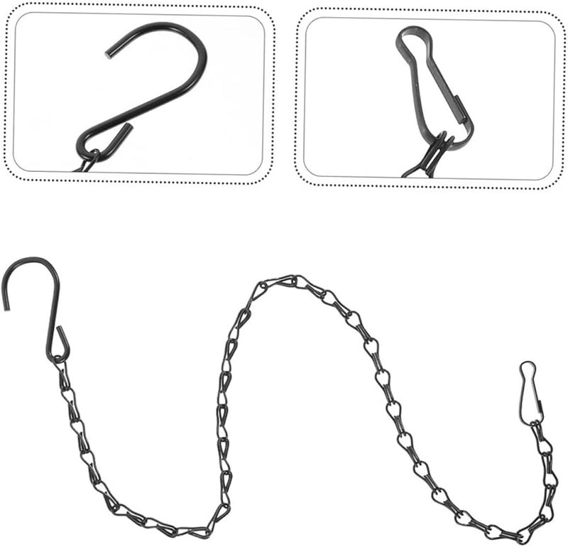 15 قطعة من السلاسل السوداء المعلقة مع خطاف مفرد للمزارع وعرض قفص الطيور والحديقة - Image 4