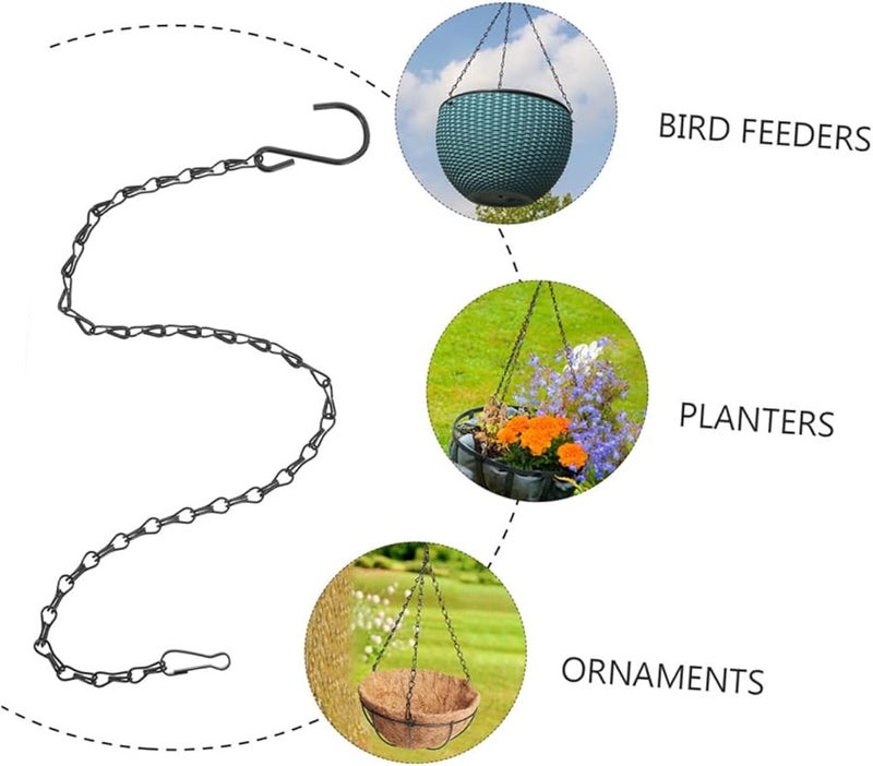 15 قطعة من السلاسل السوداء المعلقة مع خطاف مفرد للمزارع وعرض قفص الطيور والحديقة - Image 5