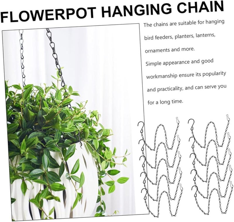 15 قطعة من السلاسل السوداء المعلقة مع خطاف مفرد للمزارع وعرض قفص الطيور والحديقة - Image 3