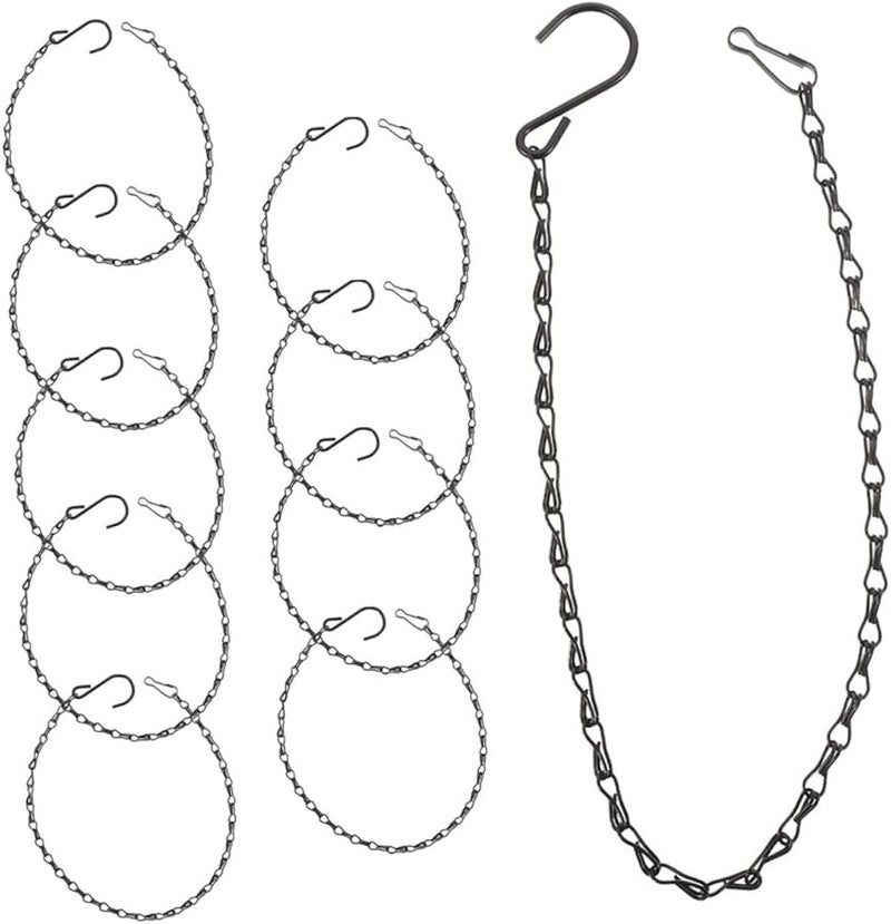 15 قطعة من السلاسل السوداء المعلقة مع خطاف مفرد للمزارع وعرض قفص الطيور والحديقة - Image 1