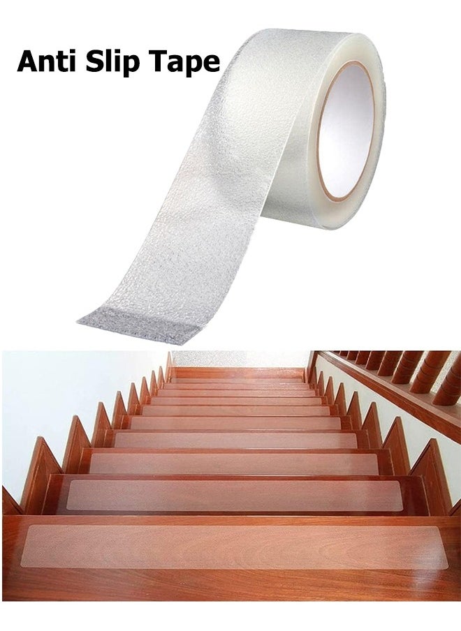 Joybos Anti Slip Tape for Indoor Outdoor Stair Treads 5M Long 5CM Wide Each Roll Easy Install - Clear Anti-Slip Indoor Strips Non-Slip Traction Grip Tape to Tubs, Boats, Stairs  - Image 1