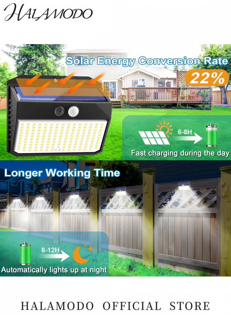 HALAMODO 44 LED Solar Power Outdoor Wall Light Lamp Black 18 x 12 6centimeter  - Image 4