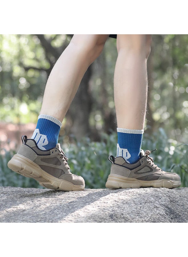 Aun Men's Sports Terry Socks Antibacterial Non-slip Autumn Winter Warm Mid-calf Outdoor Odor-resistant Socks 4-color Mixed Pack - Image 1