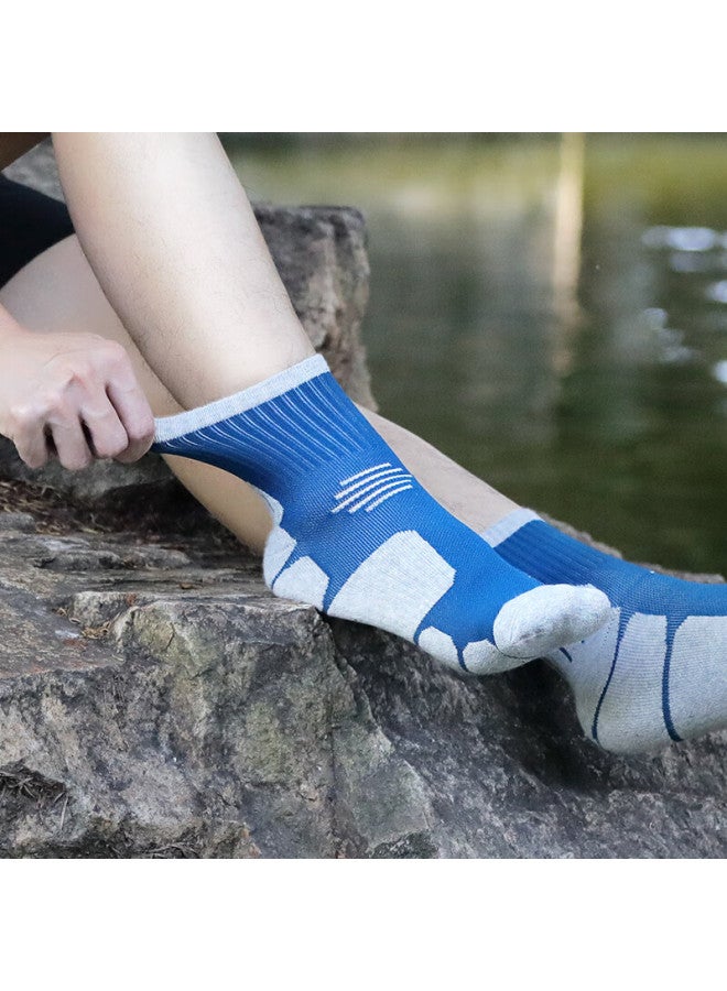 Aun Men's Sports Terry Socks Antibacterial Non-slip Autumn Winter Warm Mid-calf Outdoor Odor-resistant Socks 4-color Mixed Pack - Image 2