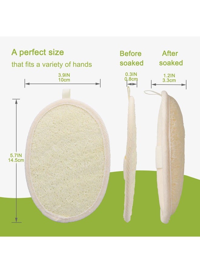 symbuth 2 Pack Exfoliating Shower Loofah Sponge Pads, Body Scrubber for Men Women Removing Dead Skin, Made with Natural Luffa and Terry Cloth, 5.9x3.7IN Loofahs Mesh Pouf Body Glove for Bath Spa - Image 3