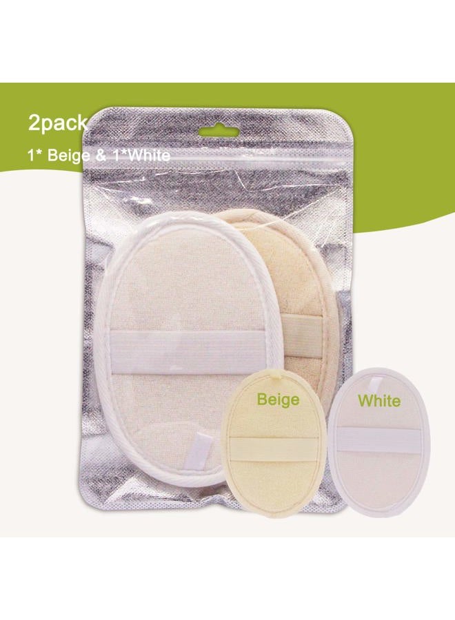 symbuth 2 Pack Exfoliating Shower Loofah Sponge Pads, Body Scrubber for Men Women Removing Dead Skin, Made with Natural Luffa and Terry Cloth, 5.9x3.7IN Loofahs Mesh Pouf Body Glove for Bath Spa - Image 5