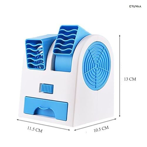 Eyuvaa Label مبرد محمول صغير من EYUVAA يعمل بالبطارية وUSB زمن التشغيل 1.5 ساعة مروحة تبريد هواء مزدوجة مع حجرة ثلج للأطفال والسفر والمكتب والمطبخ (متعدد الألوان) - Image 2
