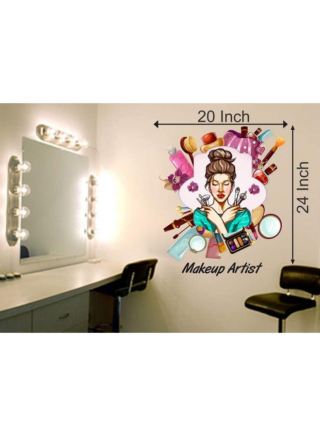 DivineDesigns DivineDesigns™ PVC Vinyl Self-Adhesive Parlour Girl Makeup Artist Wall Sticker for Parlour Decoration or Girls Women Room (20 X 24 Inch) - Image 2