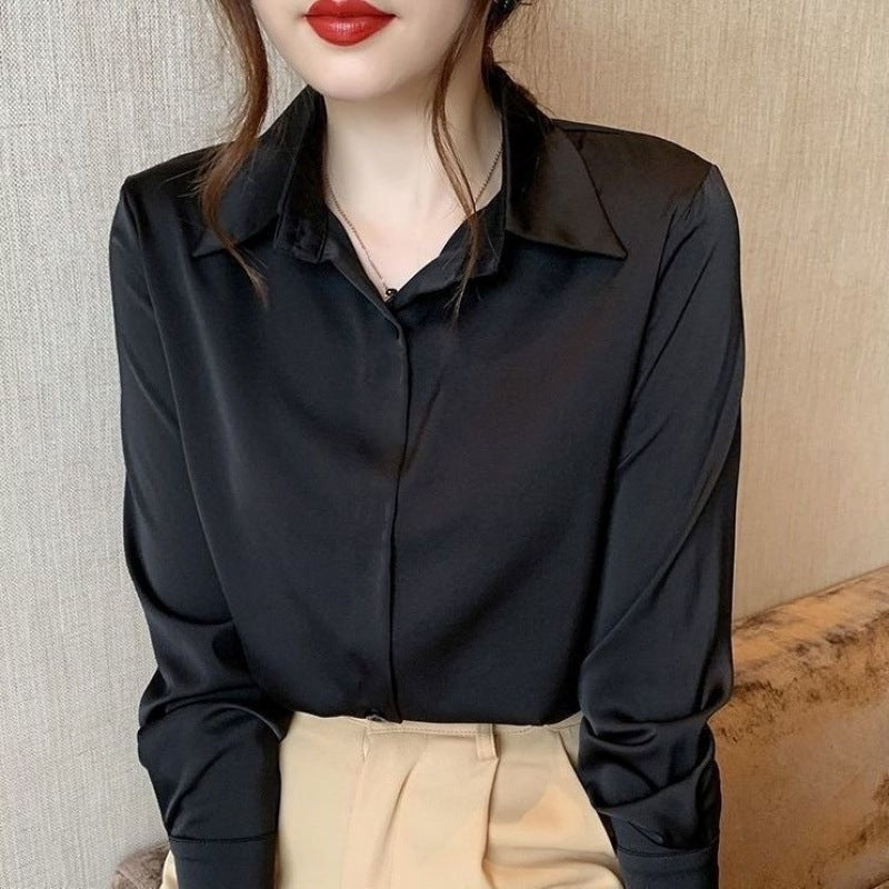Spring New White Shirt Female Professional Blue Long Sleeve Chiffon Interview Dress Shirt Work Clothes Loose Top Summer - Image 1