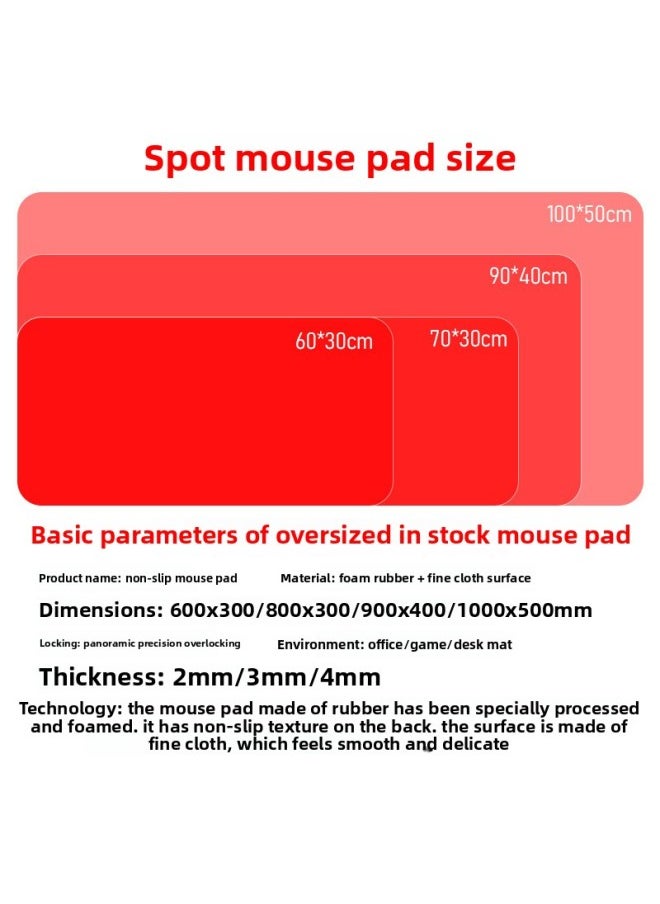Generic - Mouse Pad Stain-resistant A Generation Of Oversized Rubber Table Pad Animation Game Precision Lock Edge Mouse Pad Electric Race Span-Color:900*400*2mm-Pattern:K35-Gundam - Image 1