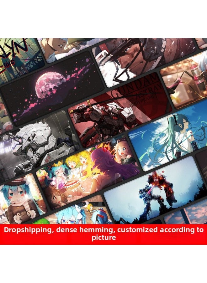 Generic - Mouse Pad Stain-resistant A Generation Of Oversized Rubber Table Pad Animation Game Precision Lock Edge Mouse Pad Electric Race Span-Color:900*400*2mm-Pattern:K35-Gundam - Image 1
