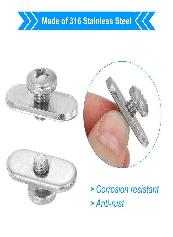 PATIKIL براغي مسار قوارب الكاياك من باتيكيل 316 من الفولاذ المقاوم للصدأ مع صواميل المسار 6 عبوات مجموعة استبدال معدات التركيب مع براغي خيط M6x10mm لقوارب الكانو والقوارب وقوارب الكاياك - Image 3