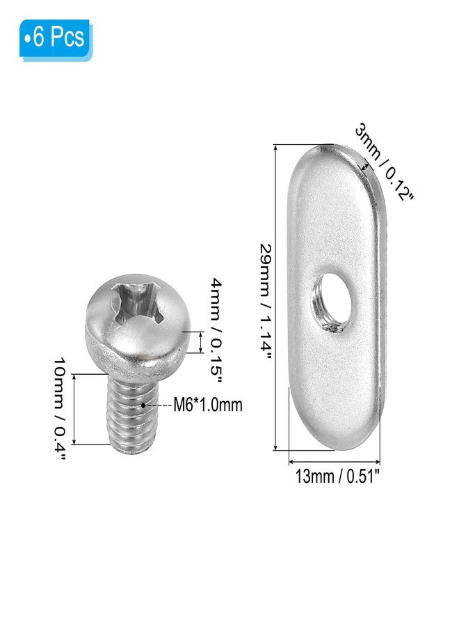 PATIKIL براغي مسار قوارب الكاياك من باتيكيل 316 من الفولاذ المقاوم للصدأ مع صواميل المسار 6 عبوات مجموعة استبدال معدات التركيب مع براغي خيط M6x10mm لقوارب الكانو والقوارب وقوارب الكاياك - Image 2