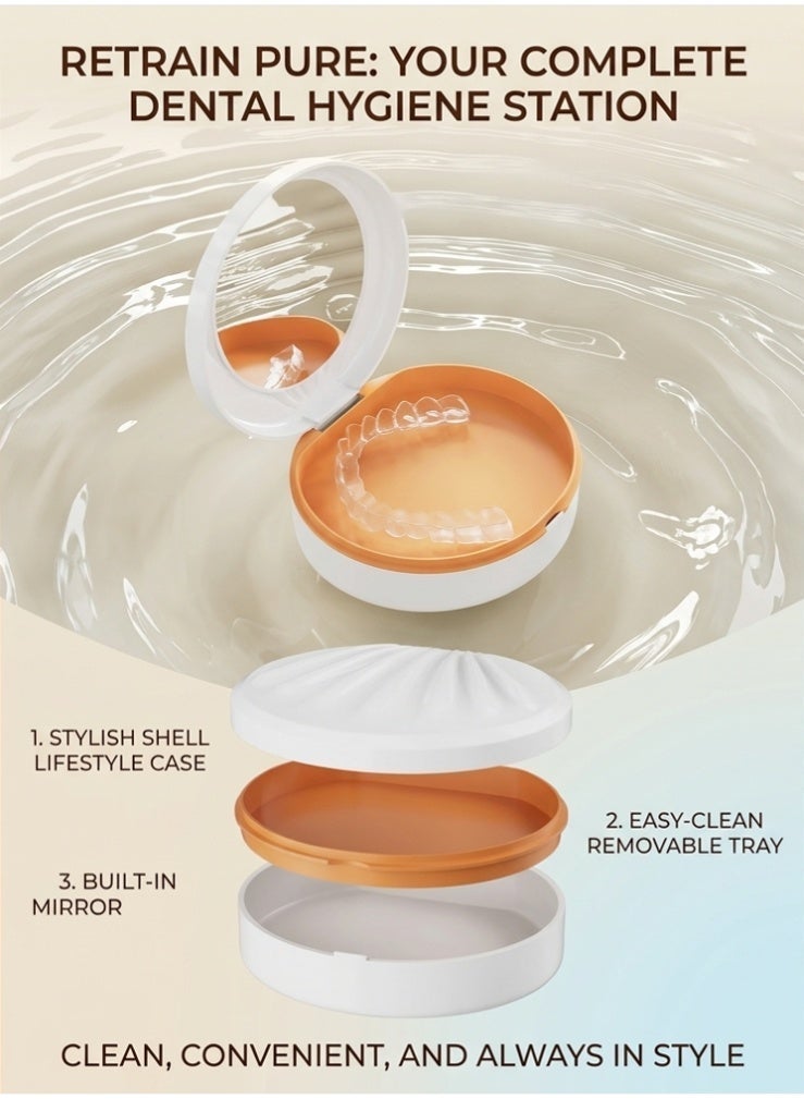 Orthodontic Retainer Box & Case for Dentures, Magnetic Closure Hinged Lid, Portable Slim Night Guard Case, Easy to Clean Aligner Case - Image 1