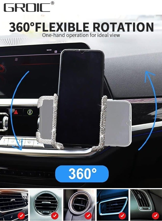 GROIC Bling Car Phone Holder,Car Cell Mount,Universal Mount for Air Vent,Crystal Stand Holder Accessories  - Image 5