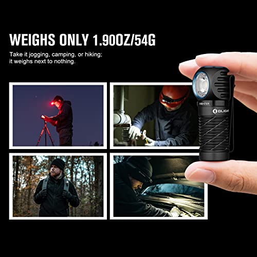 OLIGHT Perun 2 Mini Headlamp 1100 Lumens LED Head Flashlight, Rechargeable Headlight with Red Light Option, Great for Working, Hiking, Camping and Climbing (Black Cool White: 5700~6700K) - Image 3