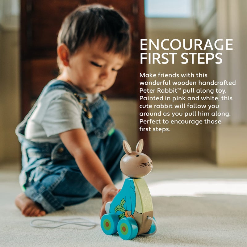 ORANGE TREE Peter Rabbit Pull Along Toy, Wooden - Early Development & Activity Toys, Baby Boy Gift, Toddler Girl, First Birthday - Official Licensed Peter Rabbit Gifts by Orange Tree Toys - Image 2