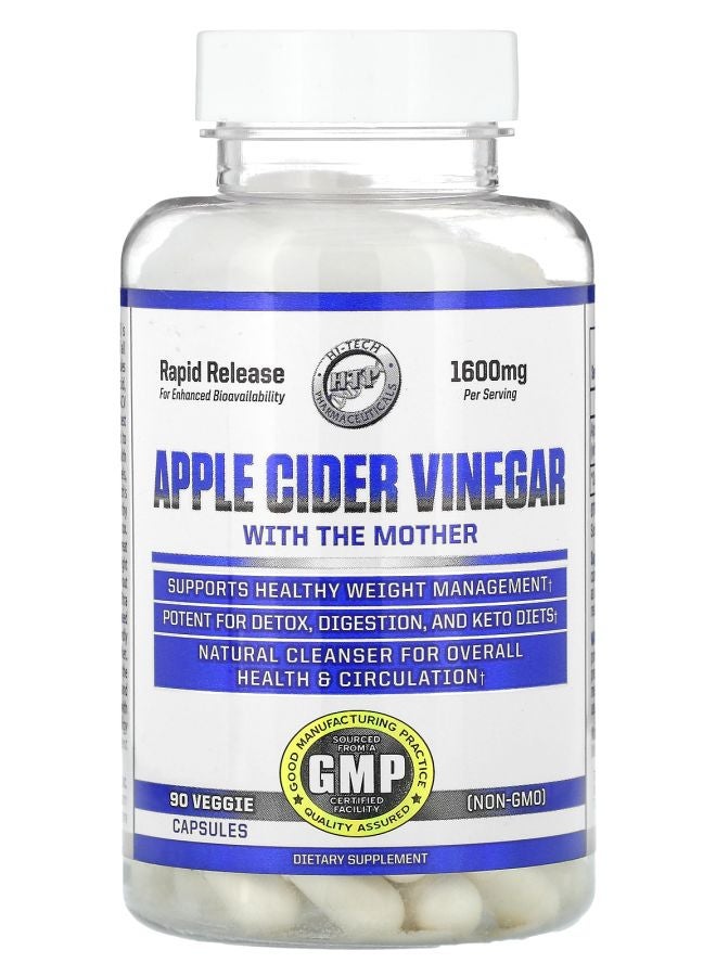 hi tech pharmaceuticals Apple Cider Vinegar With The Mother Rapid Release 800 mg 90 Veggie Capsules
