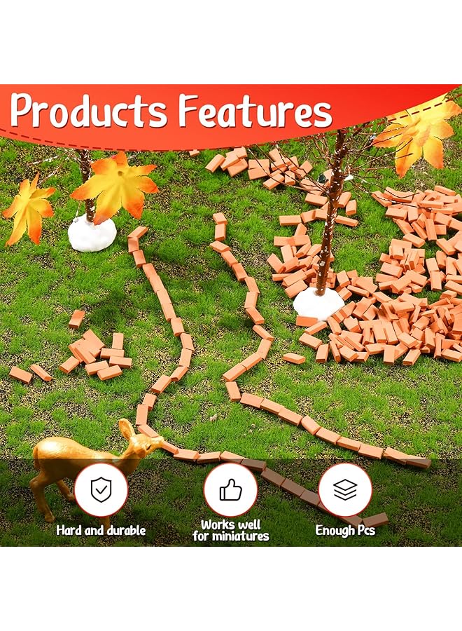 إكسفور 200 قطعة من الطوب الصغير، طوب صغير للمناظر الطبيعية، طوب مصغر أحمر، نموذج جدار من الطوب، طوب صغير للحرف اليدوية، طوب مزيف واقعي، كتل صغيرة لبيت الدمية، ملحقات حديقة صغيرة بمقياس 1/35 - Image 5