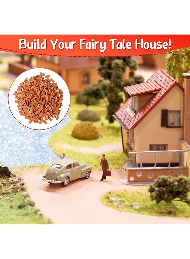 إكسفور 200 قطعة من الطوب الصغير، طوب صغير للمناظر الطبيعية، طوب مصغر أحمر، نموذج جدار من الطوب، طوب صغير للحرف اليدوية، طوب مزيف واقعي، كتل صغيرة لبيت الدمية، ملحقات حديقة صغيرة بمقياس 1/35 - Image 4