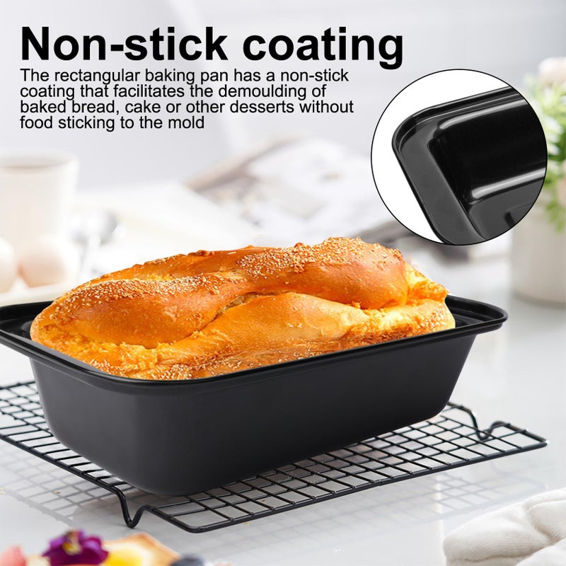 Fulushouxi 2 Pcs Loaf Bread Pans for Homemade Breads, 2 LB Nonstick Loaf Baking Pans, Carbon Steel for Cakes Sandwich Toast Brownies Sourdough Bread Pan Baking Supplies, with Dough Scraper - Image 4