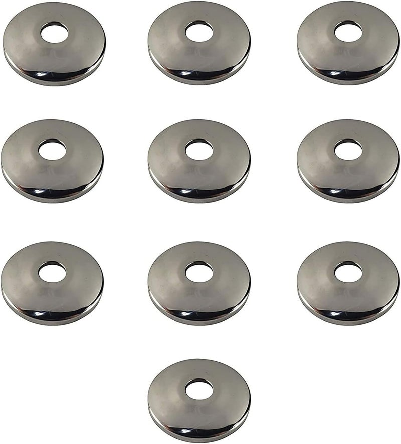 Miiflex 1/2" Chrome Plated Steel Escutcheon Flange Cover with Sure Grip for 1/2" Copper, PEX, and CPVC pipe wall covers [10 Pack] - Image 1
