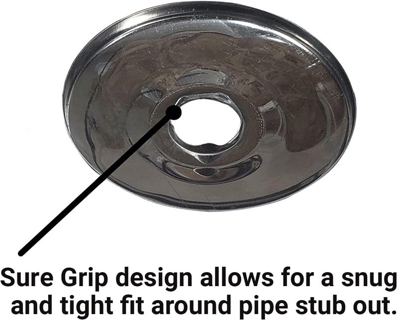 Miiflex 1/2" Chrome Plated Steel Escutcheon Flange Cover with Sure Grip for 1/2" Copper, PEX, and CPVC pipe wall covers [10 Pack] - Image 2