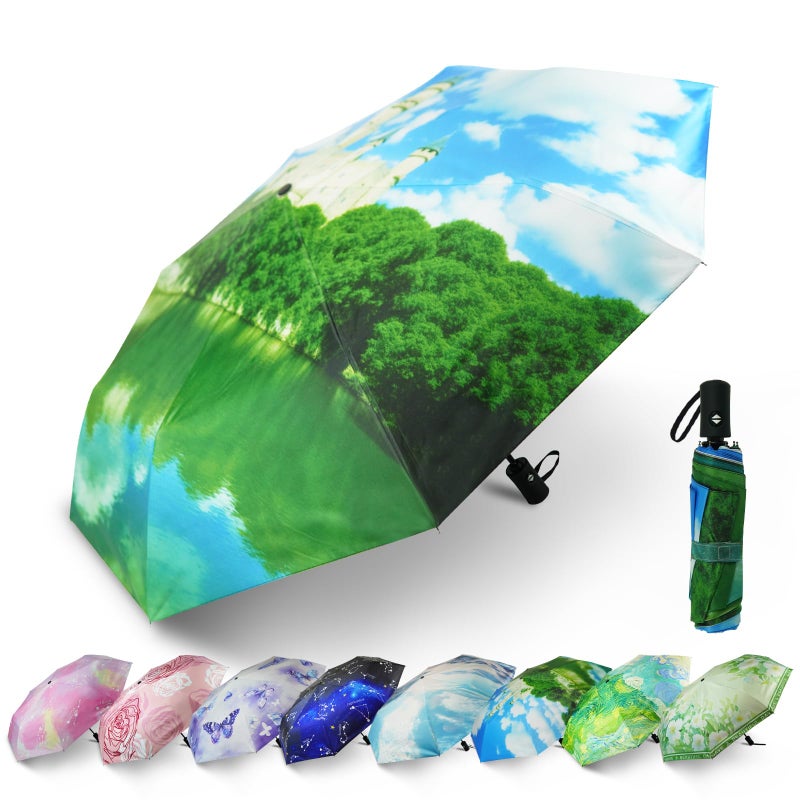 SY COMPACT Travel Umbrella Windproof Automatic Umbrellas Small Compact UV Sun Protection Factory Outlet Umbrella - Image 1