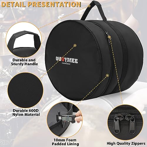 OUUTMEE Floor Tom Drum Bag For Floor Tom 16"x16"/16"x14", 10mm Thick Padded Travel Drum Case - Image 3