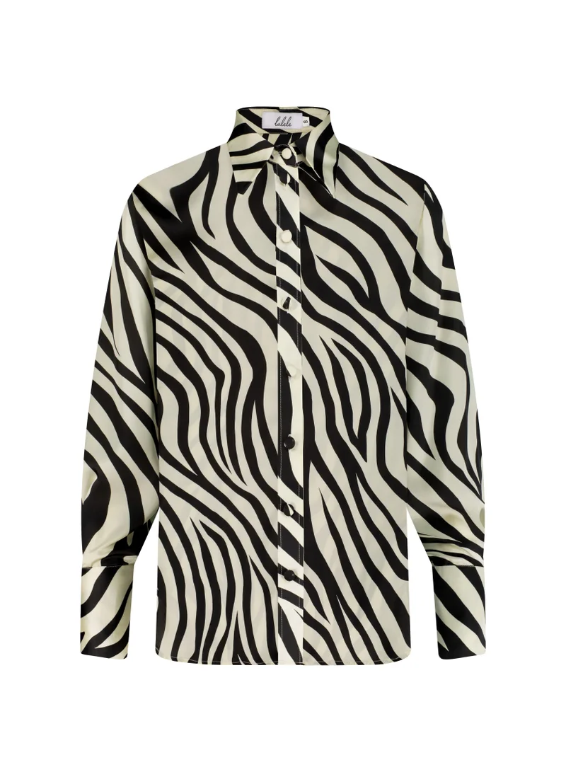 Lalele Zebra-print Satin Shirt