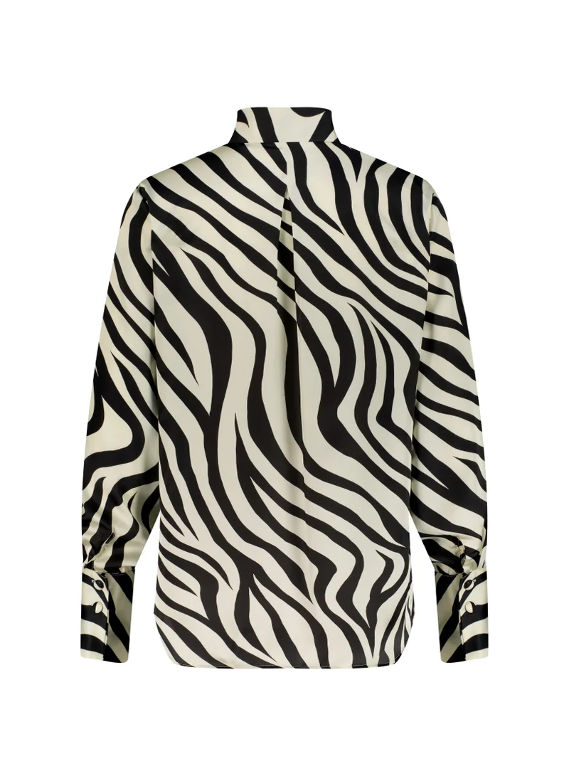 Lalele Zebra-print Satin Shirt