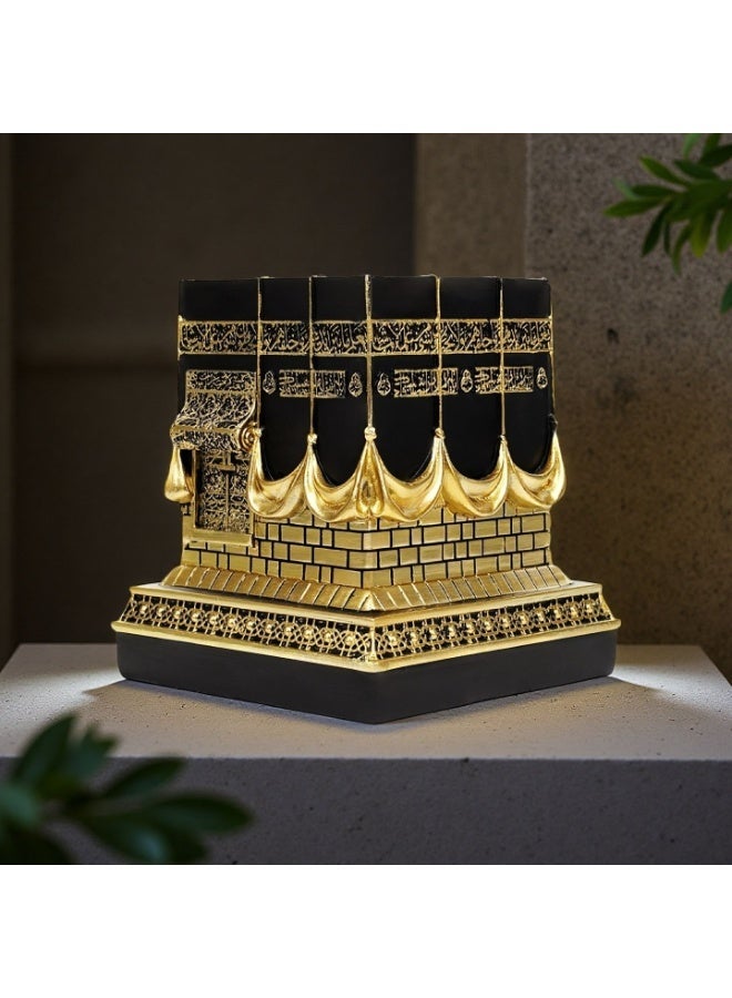 Kaaba Holy Mosque Model Decoration, Resin, Black and Gold, 11.7cm - Image 3