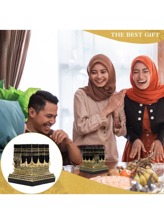 Kaaba Holy Mosque Model Decoration, Resin, Black and Gold, 11.7cm - Image 2
