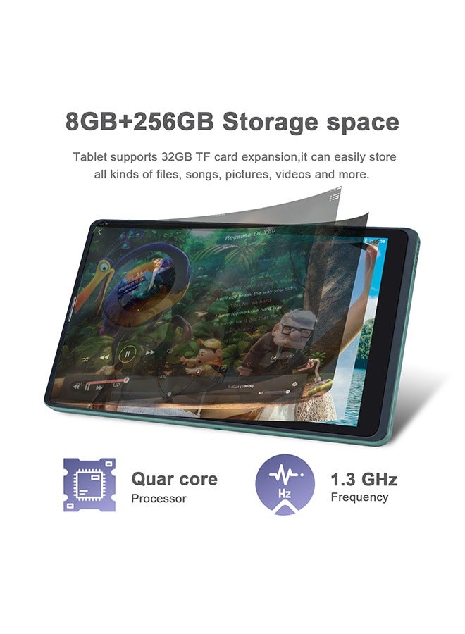C idea 8 Inch Android 12 Tablet 256GB ROM+256GB Expandable 800*1280 IPS Screen With Protect Case, Keyboard CM835(Green) - Image 4