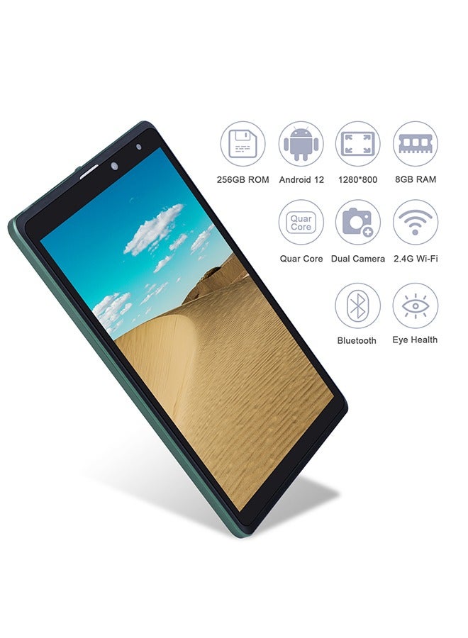 C idea 8 Inch Android 12 Tablet 256GB ROM+256GB Expandable 800*1280 IPS Screen With Protect Case, Keyboard CM835(Green) - Image 3