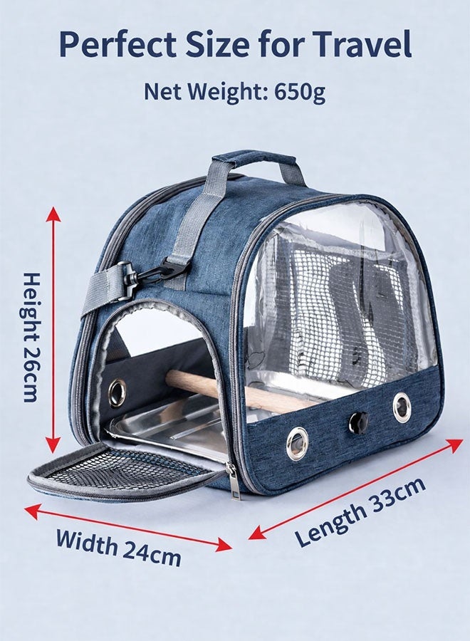 MLADEN Bird Carrier Travel Cage, Portable Small Bird Parrot Parakeet Carrier with Standing Perch, Side Access Window Collapsible to Carry and Transport Birds Vet Visit, Portable Breathable Travel Cage for Cockatiel, Parrot, Small - Image 2