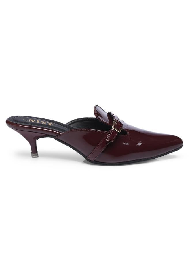 GNIST GNIST Buckle Detail Pointed Toe Kitten Heel Mules  - Image 5