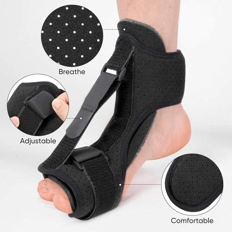 Fixed Ankle Brace Foot Lift Support Breathable Black Ankle Sprain Brace Plantar Fasciitis Relief Pressure Exercise Men Women - Image 3