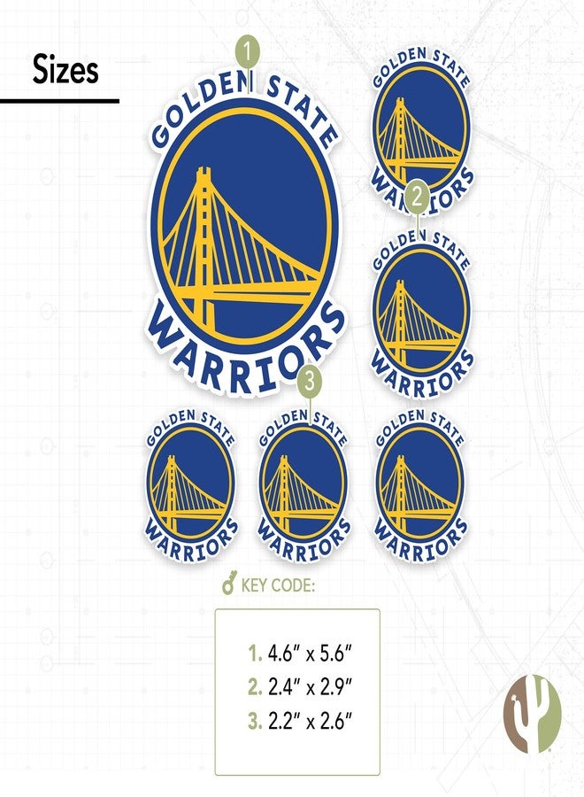 Desert Cactus Golden State Warriors Sticker NBA Officially Licensed Vinyl Decal Laptop Water Bottle Car Scrapbook Sheet (Type 3 Global) - Image 3