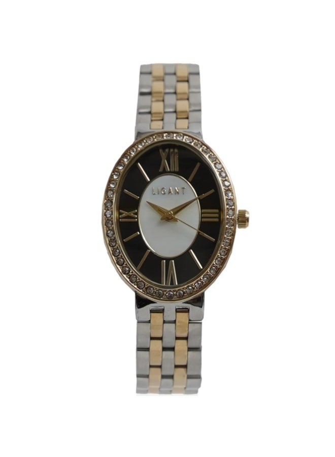 LIGANT Luxury Women's Stainless Steel Watch in Silver & Gold - Elegant Modern Design - Rust Resistant Metallic Wristwatch for Events & Daily Wear - Image 1